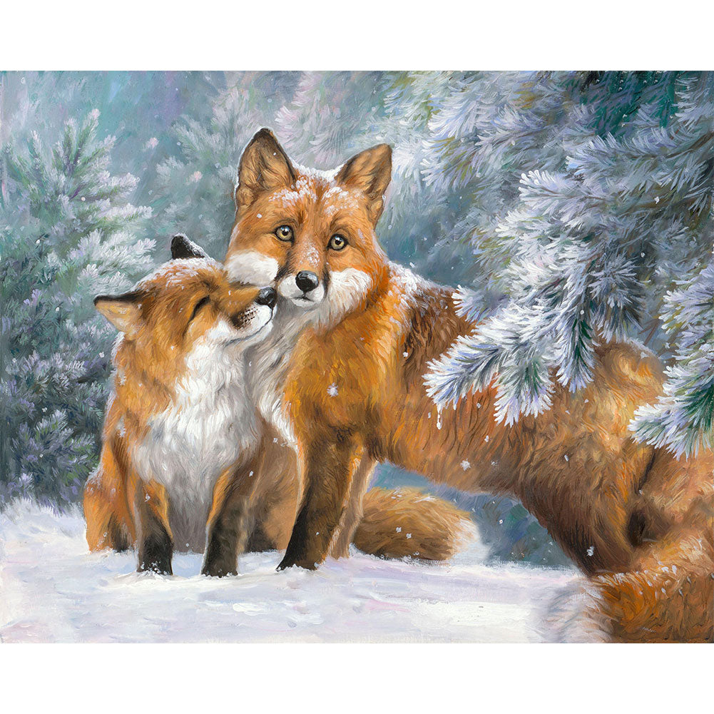 Snow Fox - Full Round Drill Diamond Painting 40*30CM