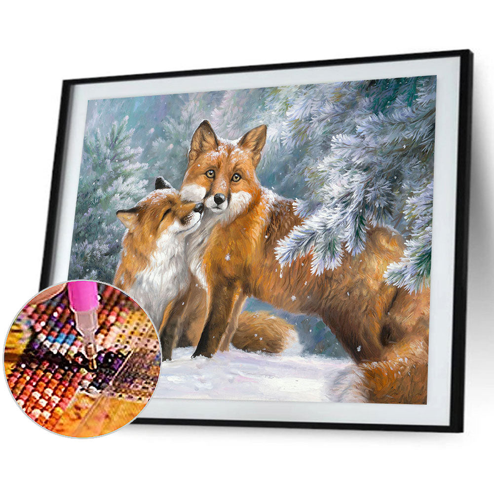 Snow Fox - Full Round Drill Diamond Painting 40*30CM