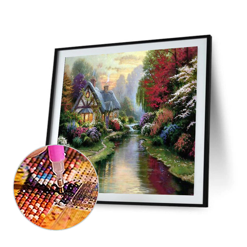 Garden Cottage - Full Round Drill Diamond Painting 50*50CM