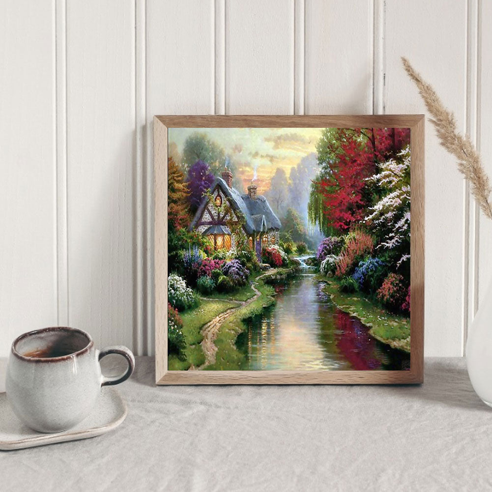 Garden Cottage - Full Round Drill Diamond Painting 50*50CM