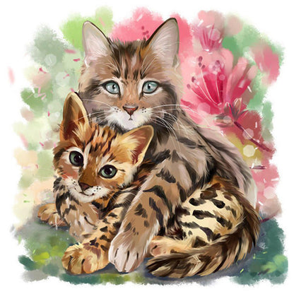 Kitten - Full Round Drill Diamond Painting 30*30CM