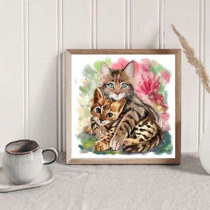 Kitten - Full Round Drill Diamond Painting 30*30CM