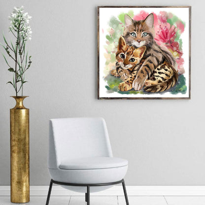Kitten - Full Round Drill Diamond Painting 30*30CM