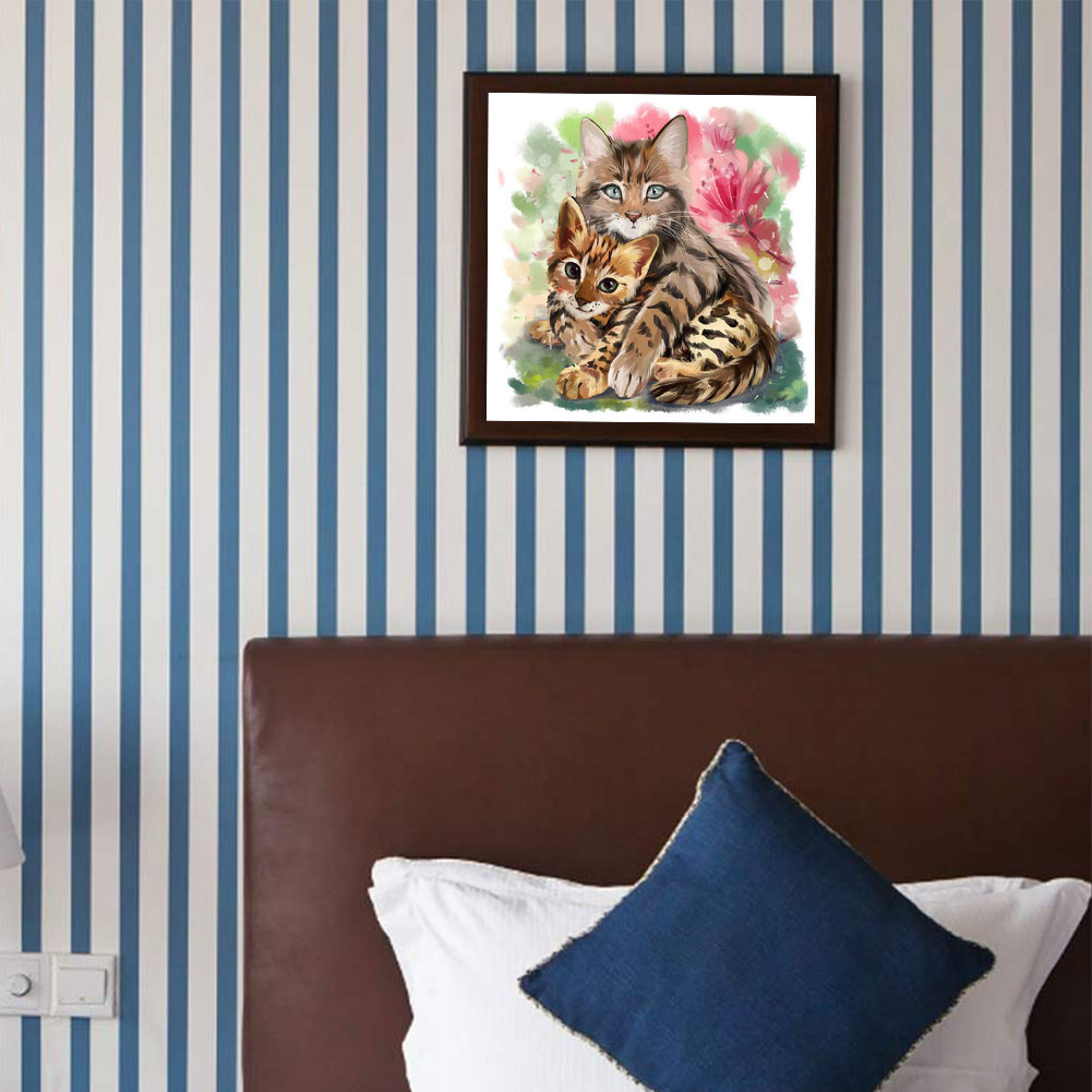 Kitten - Full Round Drill Diamond Painting 30*30CM