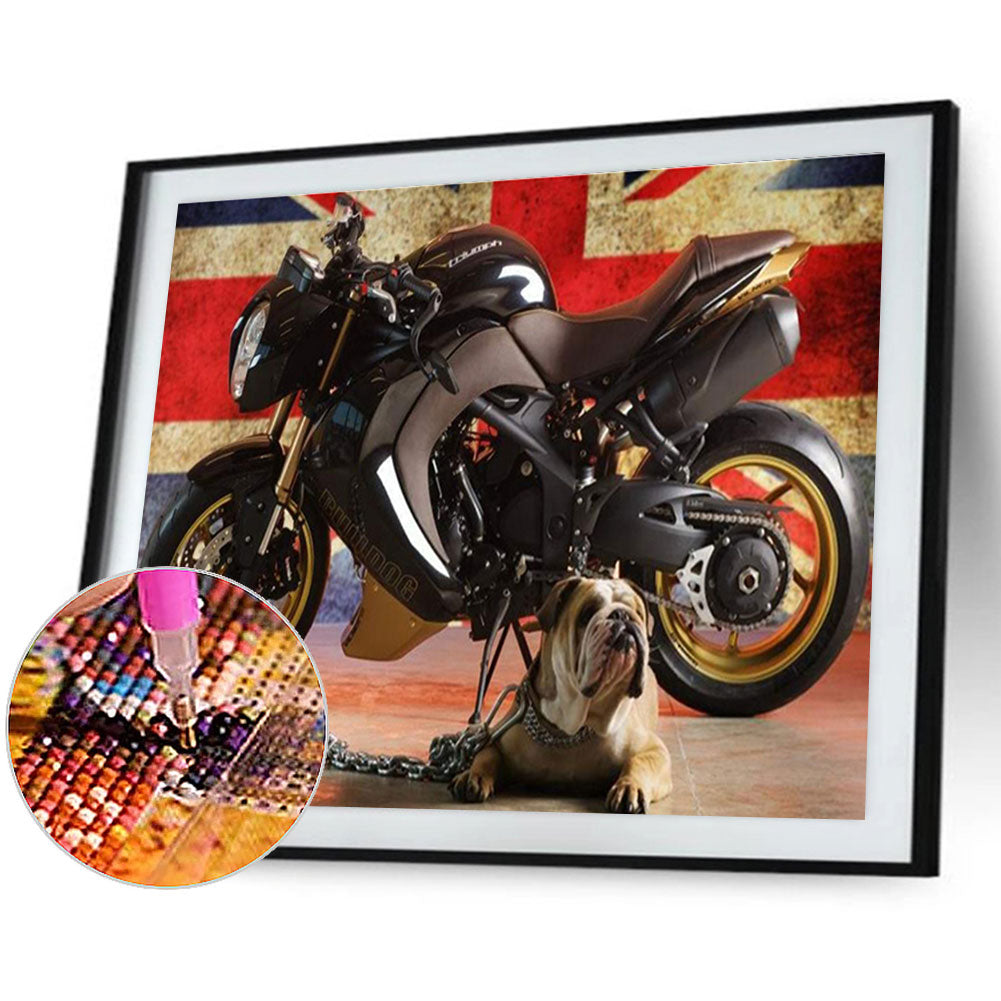 Mzi Flag Motorcycle - Full Round Drill Diamond Painting 40*30CM