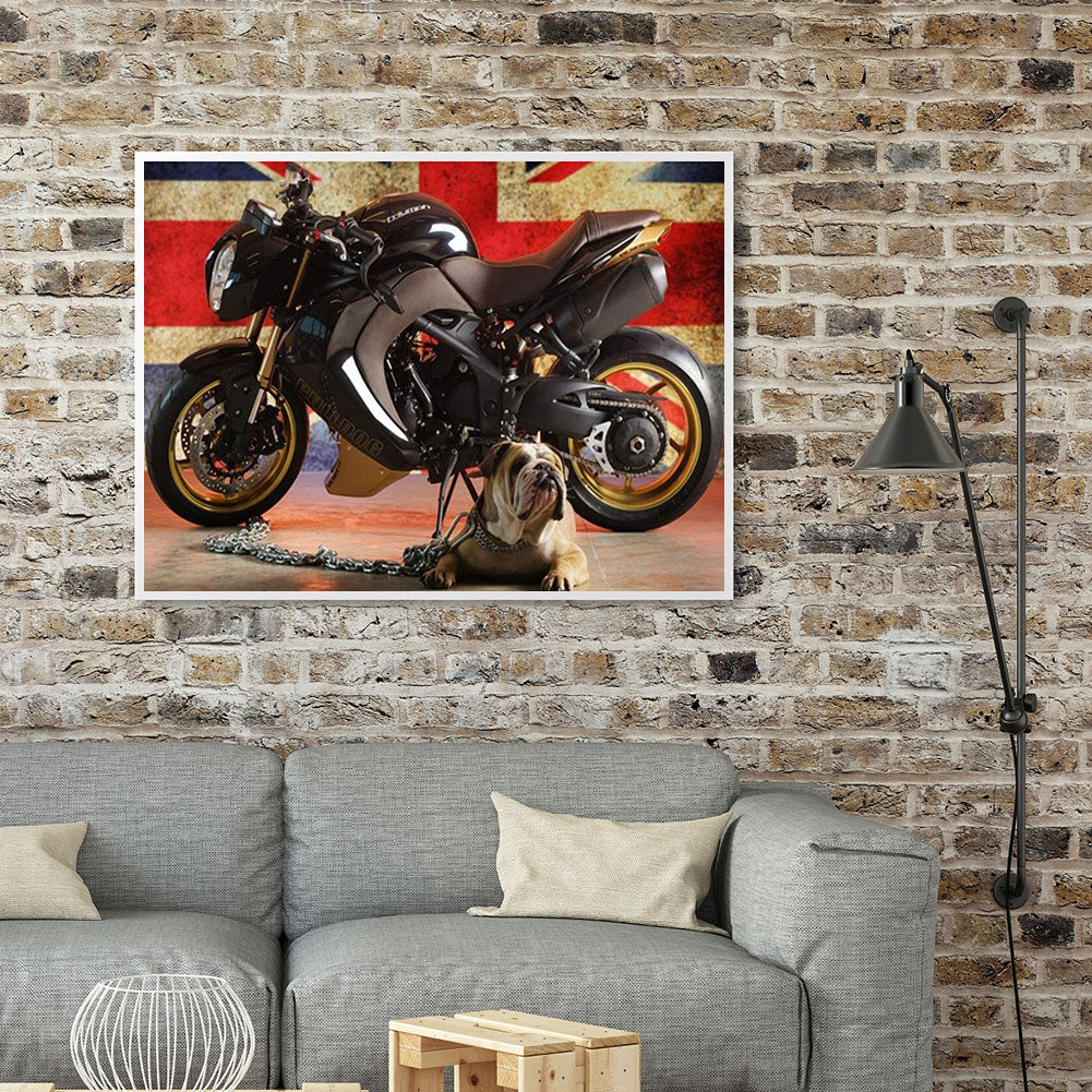 Mzi Flag Motorcycle - Full Round Drill Diamond Painting 40*30CM