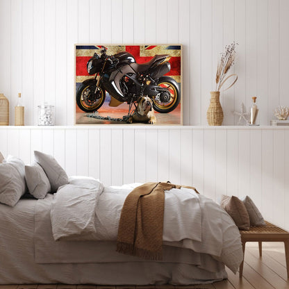Mzi Flag Motorcycle - Full Round Drill Diamond Painting 40*30CM