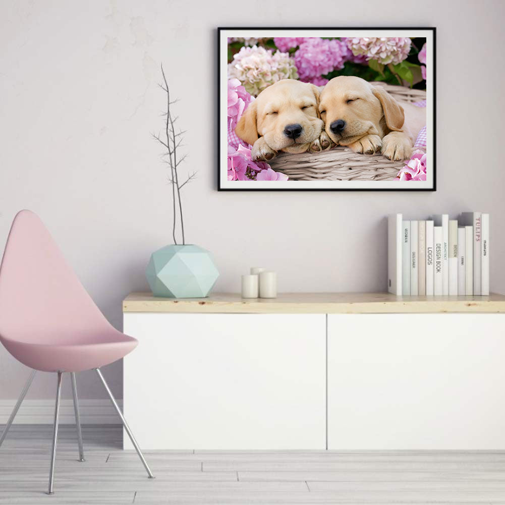 Puppy - Full Round Drill Diamond Painting 40*30CM