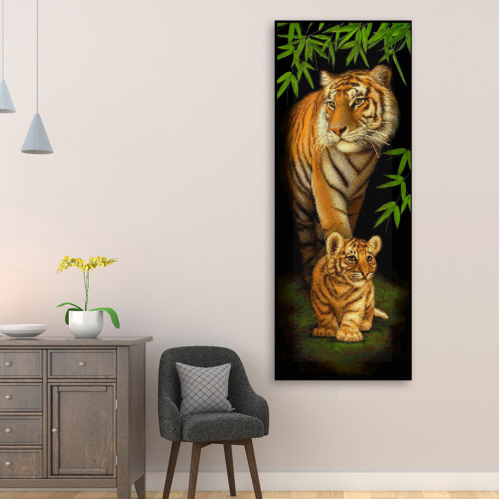 Tiger - Full Round Drill Diamond Painting 30*80CM