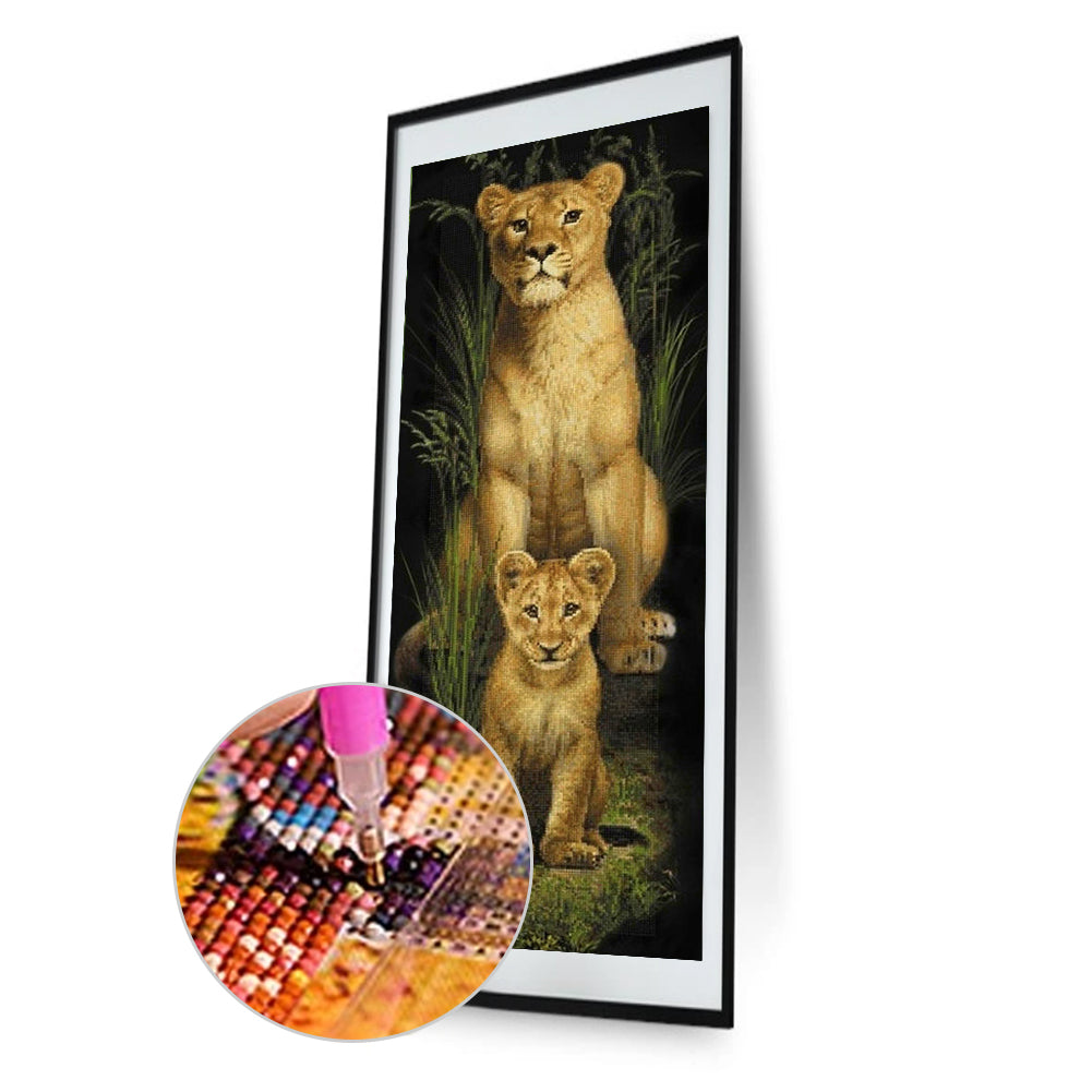 Lion - Full Round Drill Diamond Painting 30*80CM