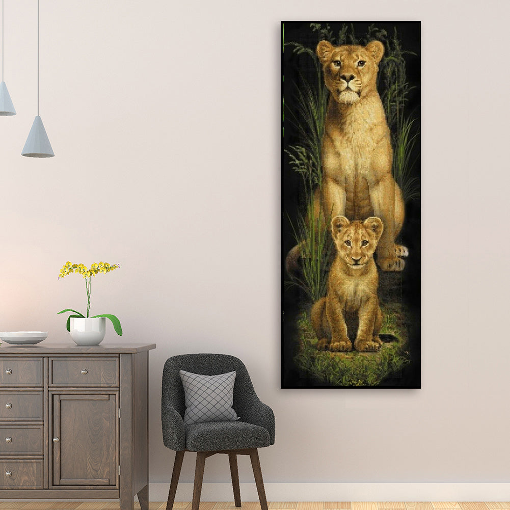 Lion - Full Round Drill Diamond Painting 30*80CM