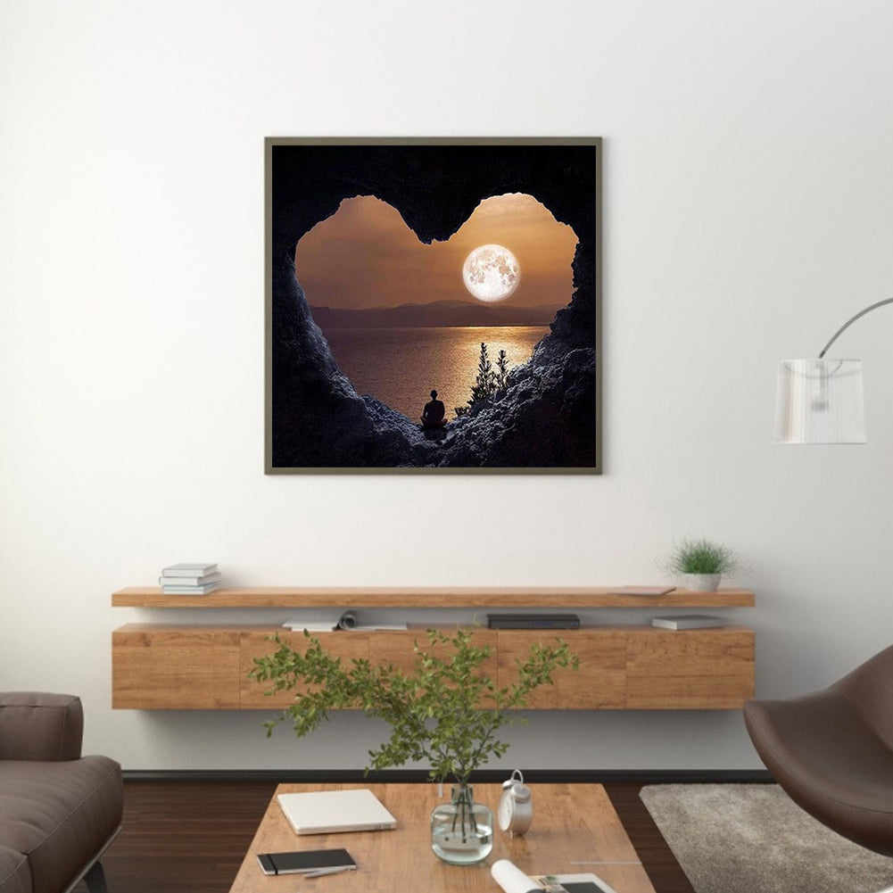 Heart Shaped Cave - Full Round Drill Diamond Painting 40*40CM