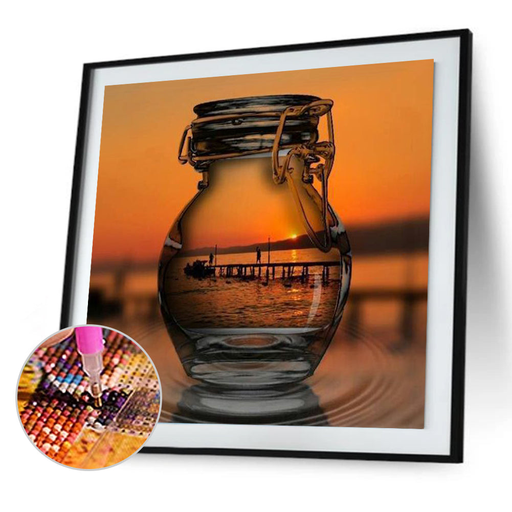 Beautiful Scenery In A Cup - Full Round Drill Diamond Painting 40*40CM