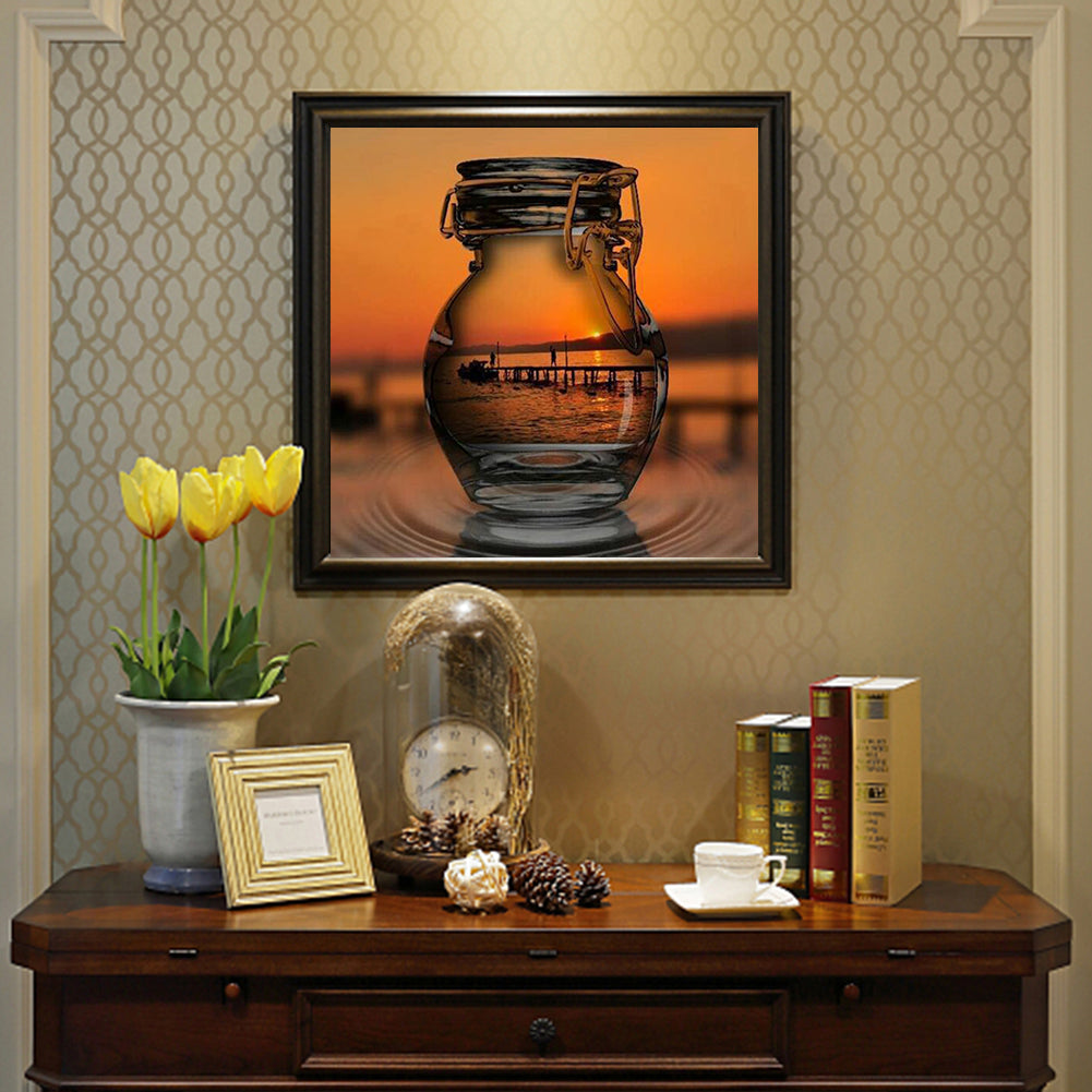 Beautiful Scenery In A Cup - Full Round Drill Diamond Painting 40*40CM