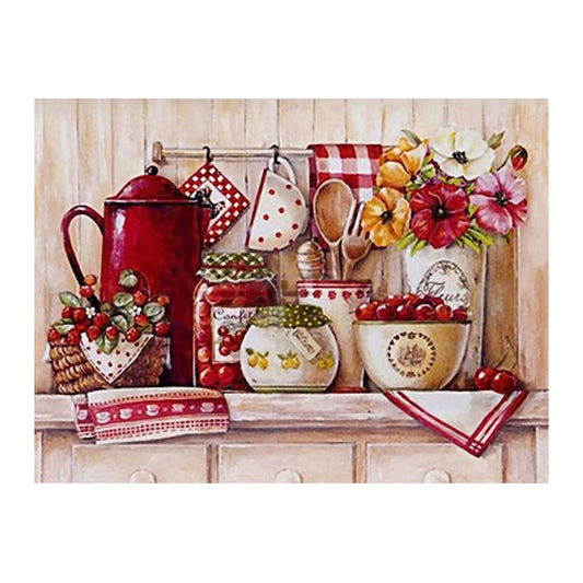 Kitchen Tea Set - Full Square Drill Diamond Painting 40*30CM