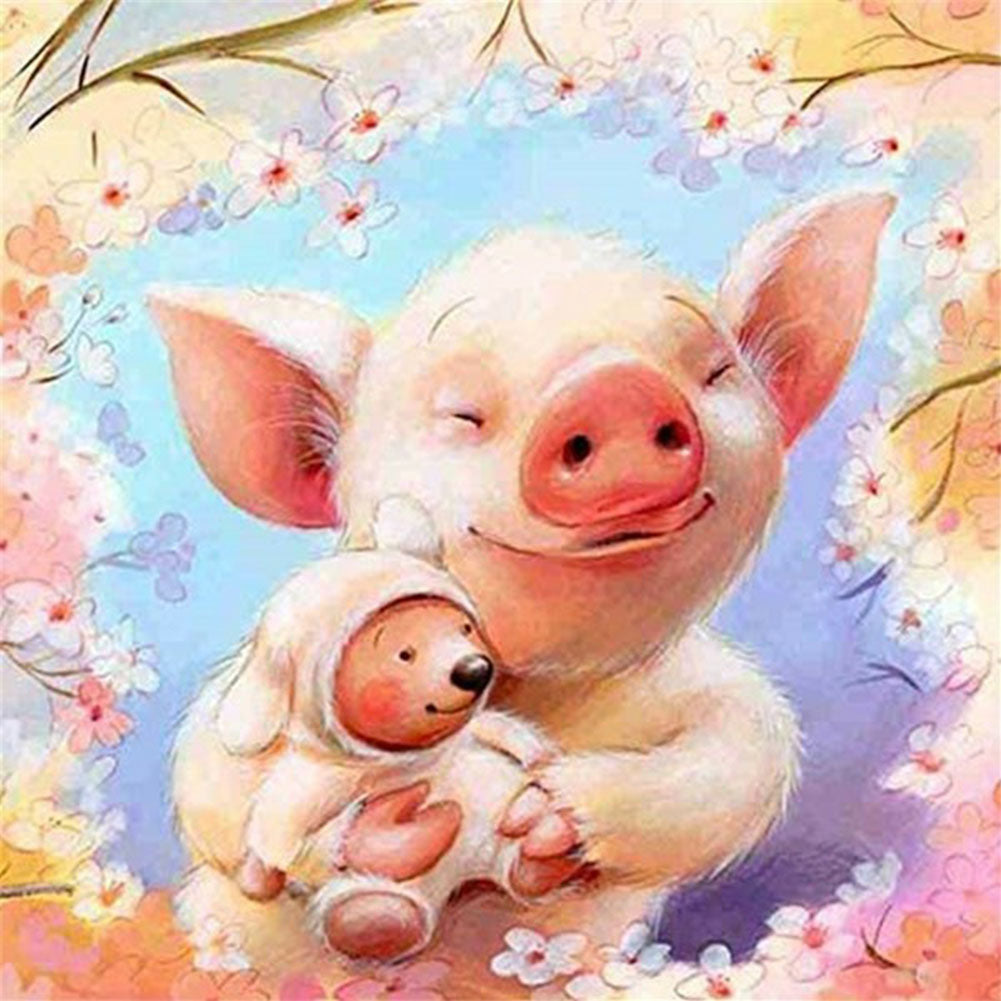 Cute Pig - Full Round Drill Diamond Painting 30*30CM