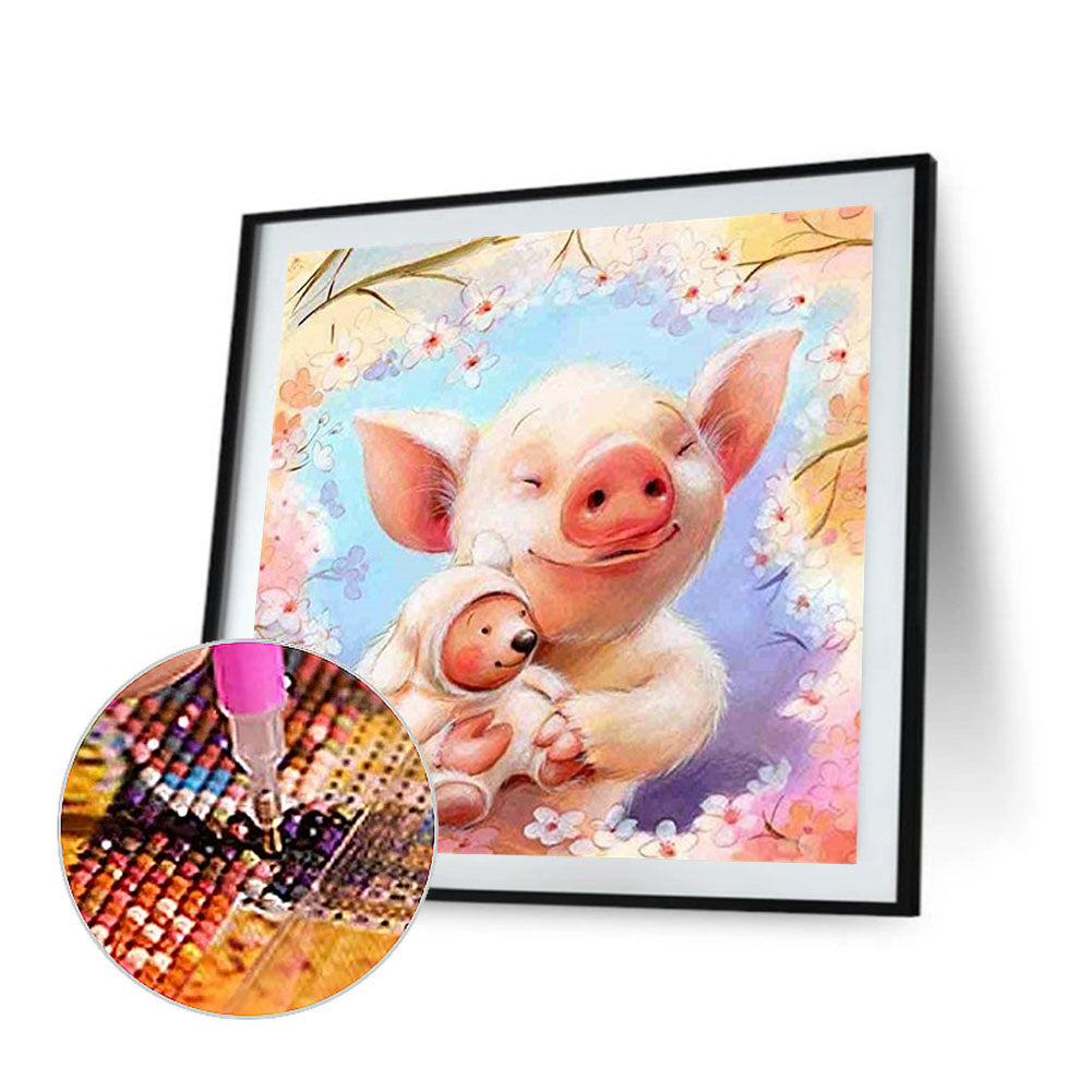 Cute Pig - Full Round Drill Diamond Painting 30*30CM