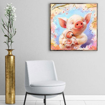 Cute Pig - Full Round Drill Diamond Painting 30*30CM