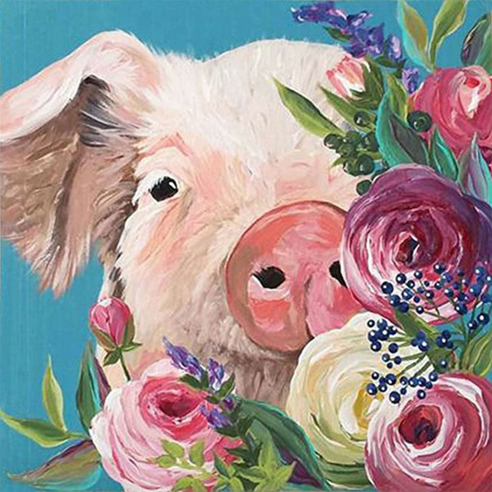 Cute Pig - Full Round Drill Diamond Painting 30*30CM