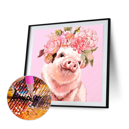 Cute Pig - Full Round Drill Diamond Painting 30*30CM