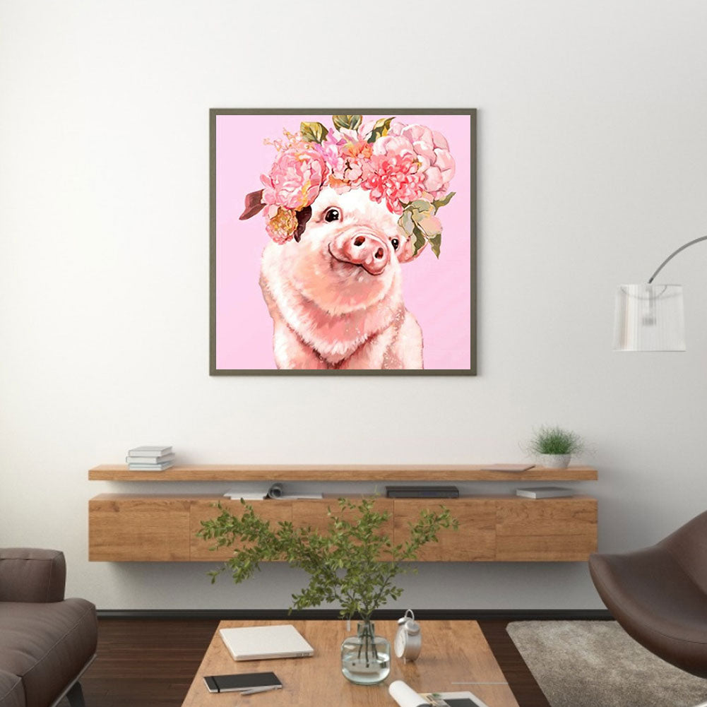 Cute Pig - Full Round Drill Diamond Painting 30*30CM