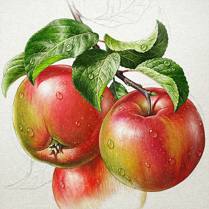 Fruit Apple - Full Round Drill Diamond Painting 40*40CM