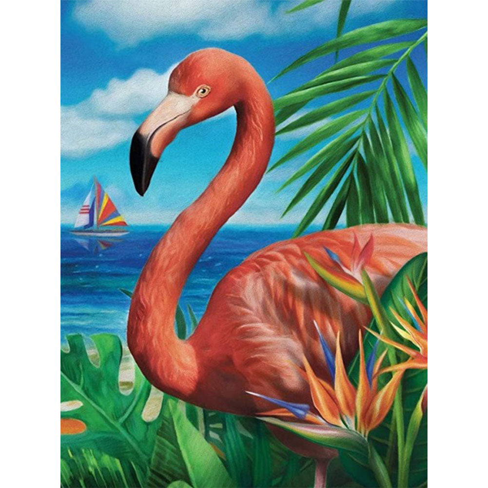 Flamingos By The Sea - Full Round Drill Diamond Painting 30*40CM