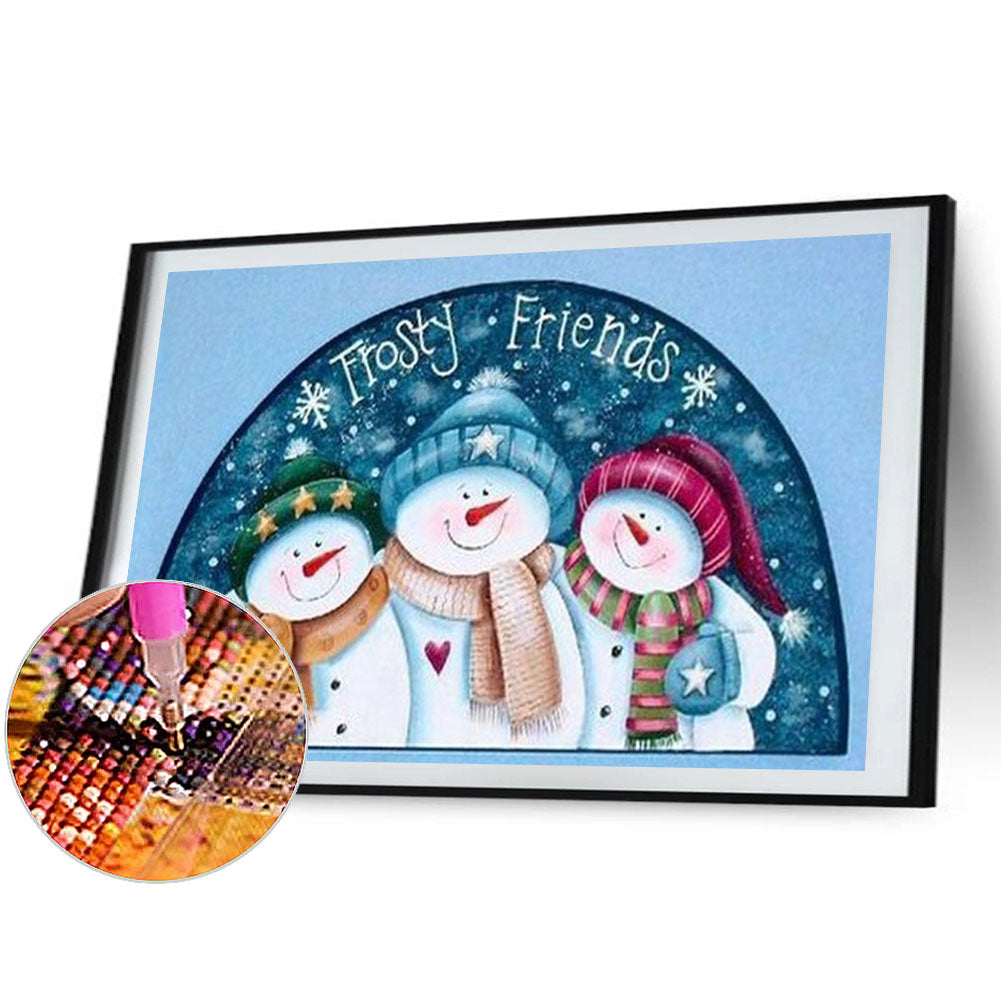 Cute Snowman - Full Round Drill Diamond Painting 50*30CM