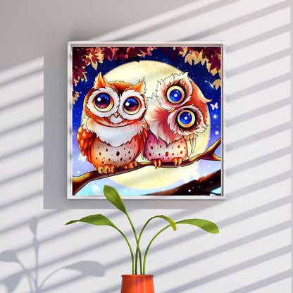 Big Eyed Owl - Full Round Drill Diamond Painting 30*30CM