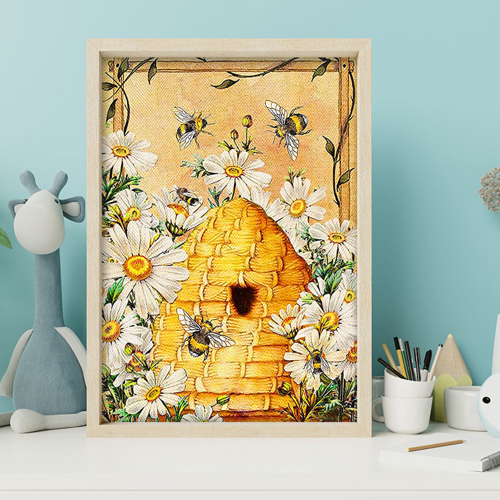 Hardworking Bees Harvest - Full Round Drill Diamond Painting 30*40CM