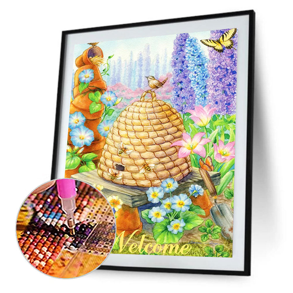 Hardworking Bees Harvest - Full Round Drill Diamond Painting 30*40CM