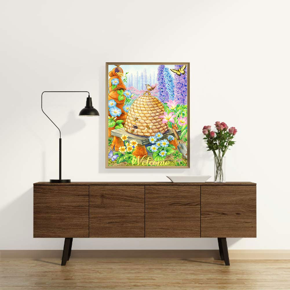 Hardworking Bees Harvest - Full Round Drill Diamond Painting 30*40CM