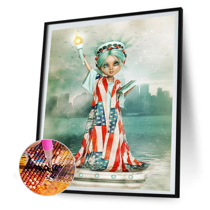 Big Eyes Girl - Full Round Drill Diamond Painting 40*50CM