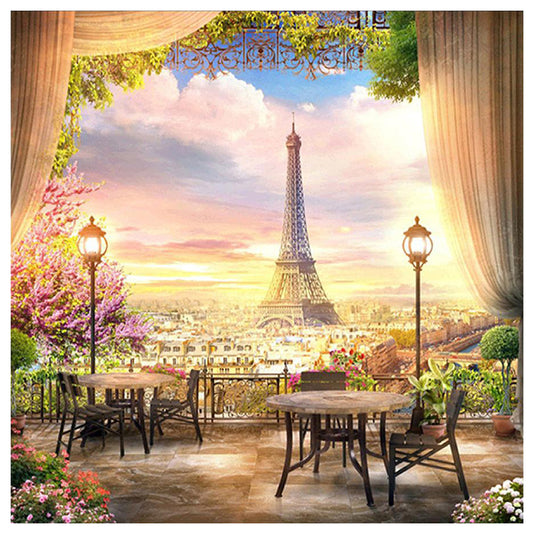 Garden Of The Eiffel Tower - Full Square Drill Diamond Painting 30*30CM