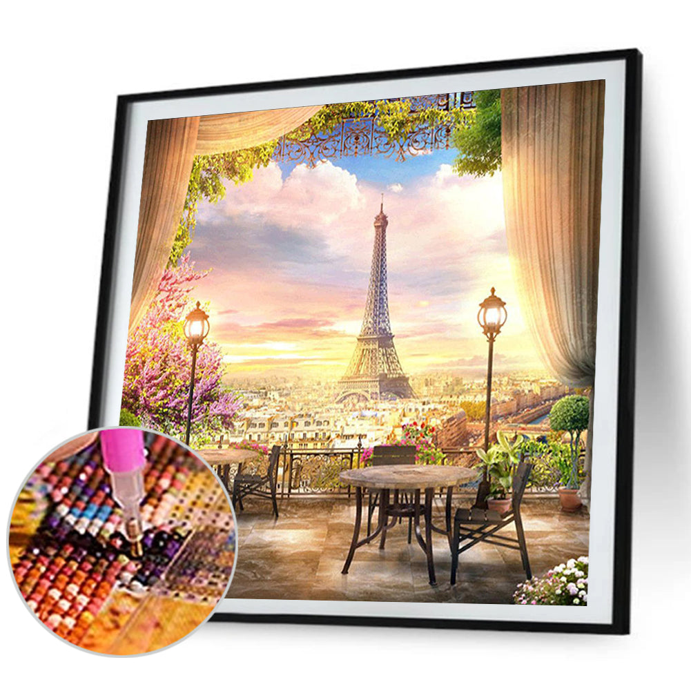 Garden Of The Eiffel Tower - Full Square Drill Diamond Painting 30*30CM