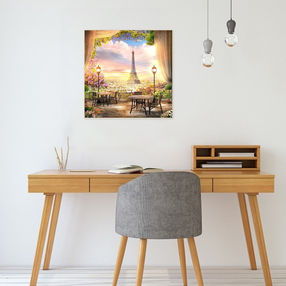 Garden Of The Eiffel Tower - Full Square Drill Diamond Painting 30*30CM