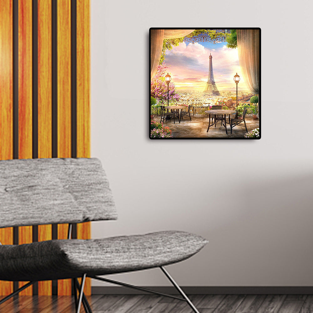 Garden Of The Eiffel Tower - Full Square Drill Diamond Painting 30*30CM