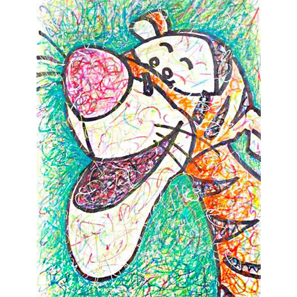 Color Lead Painting Disney Tigger - Full Round Drill Diamond Painting 30*40CM