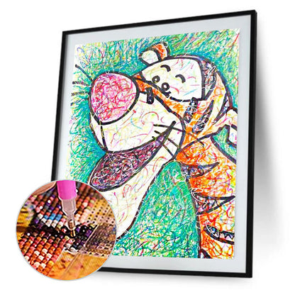 Color Lead Painting Disney Tigger - Full Round Drill Diamond Painting 30*40CM