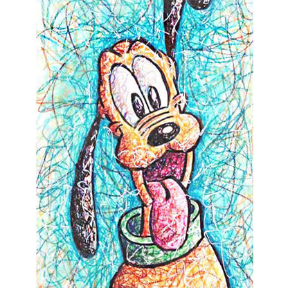 Color Lead Painting Disney Goofy Dog - Full Round Drill Diamond Painting 30*40CM