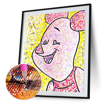 Color Lead Painting Disney Piglet - Full Round Drill Diamond Painting 30*40CM