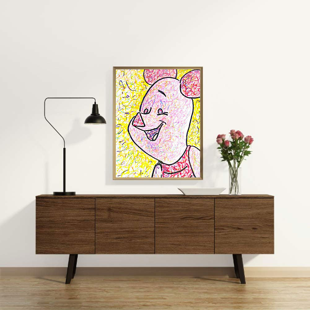 Color Lead Painting Disney Piglet - Full Round Drill Diamond Painting 30*40CM