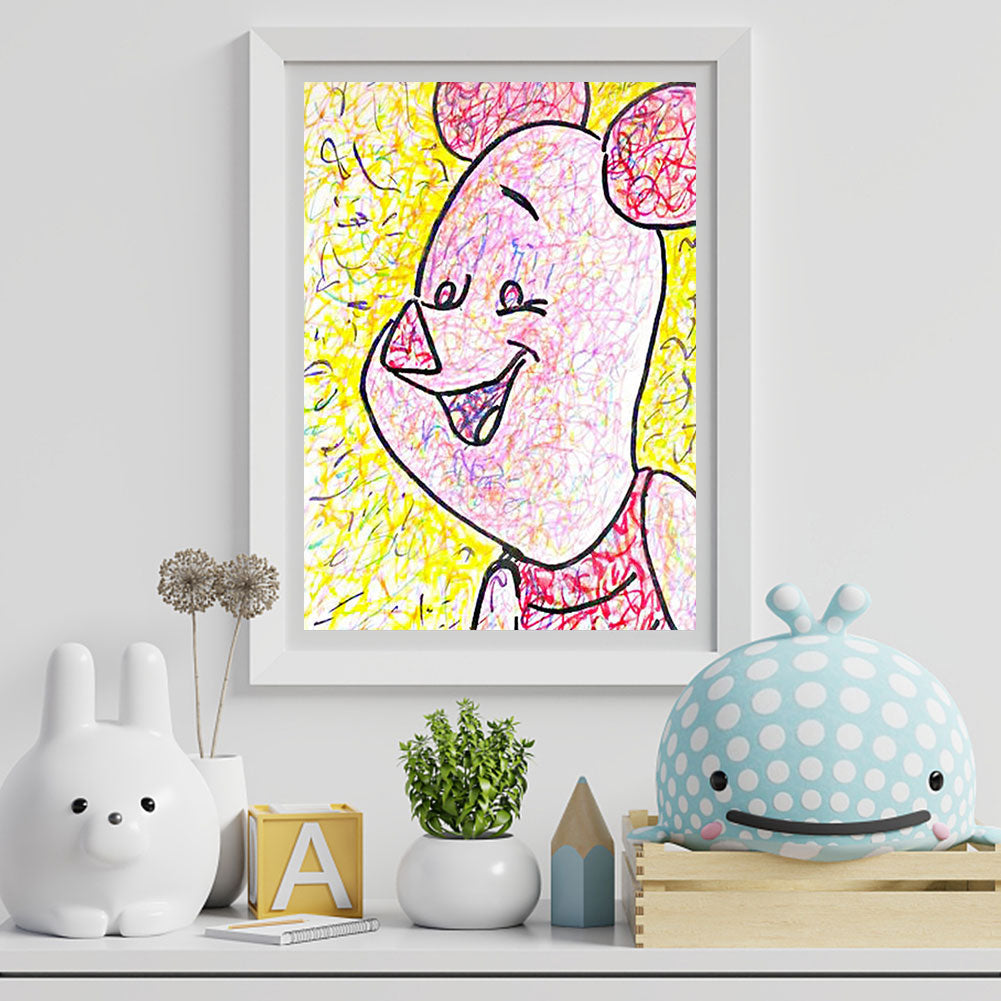 Color Lead Painting Disney Piglet - Full Round Drill Diamond Painting 30*40CM