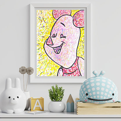 Color Lead Painting Disney Piglet - Full Round Drill Diamond Painting 30*40CM