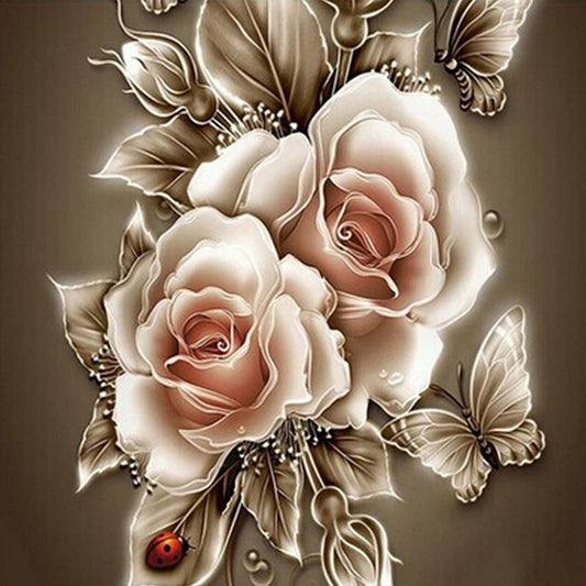 Rose Flower - Full Round Drill Diamond Painting 50*50CM