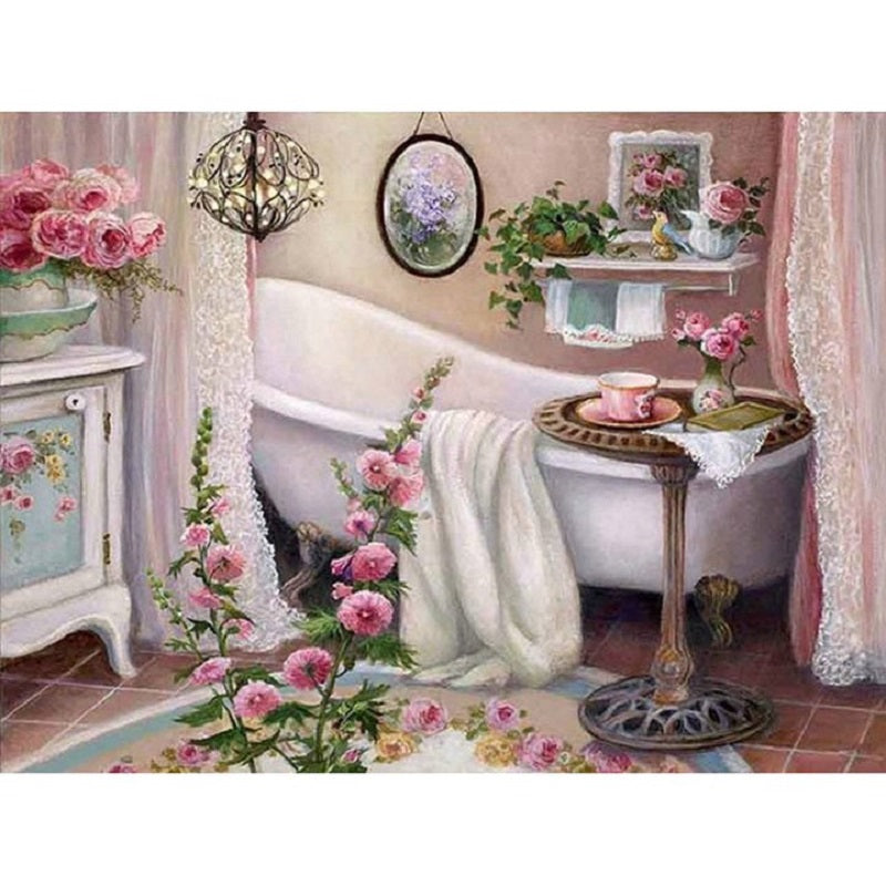 Bathroom Bathtub - Full Round Drill Diamond Painting 40*50CM