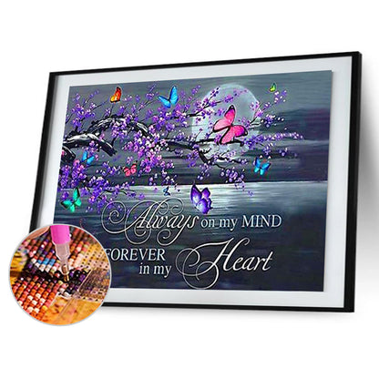 English Calligraphy And Painting Of Flowers And Butterflies - Full Square Drill Diamond Painting 40*30CM