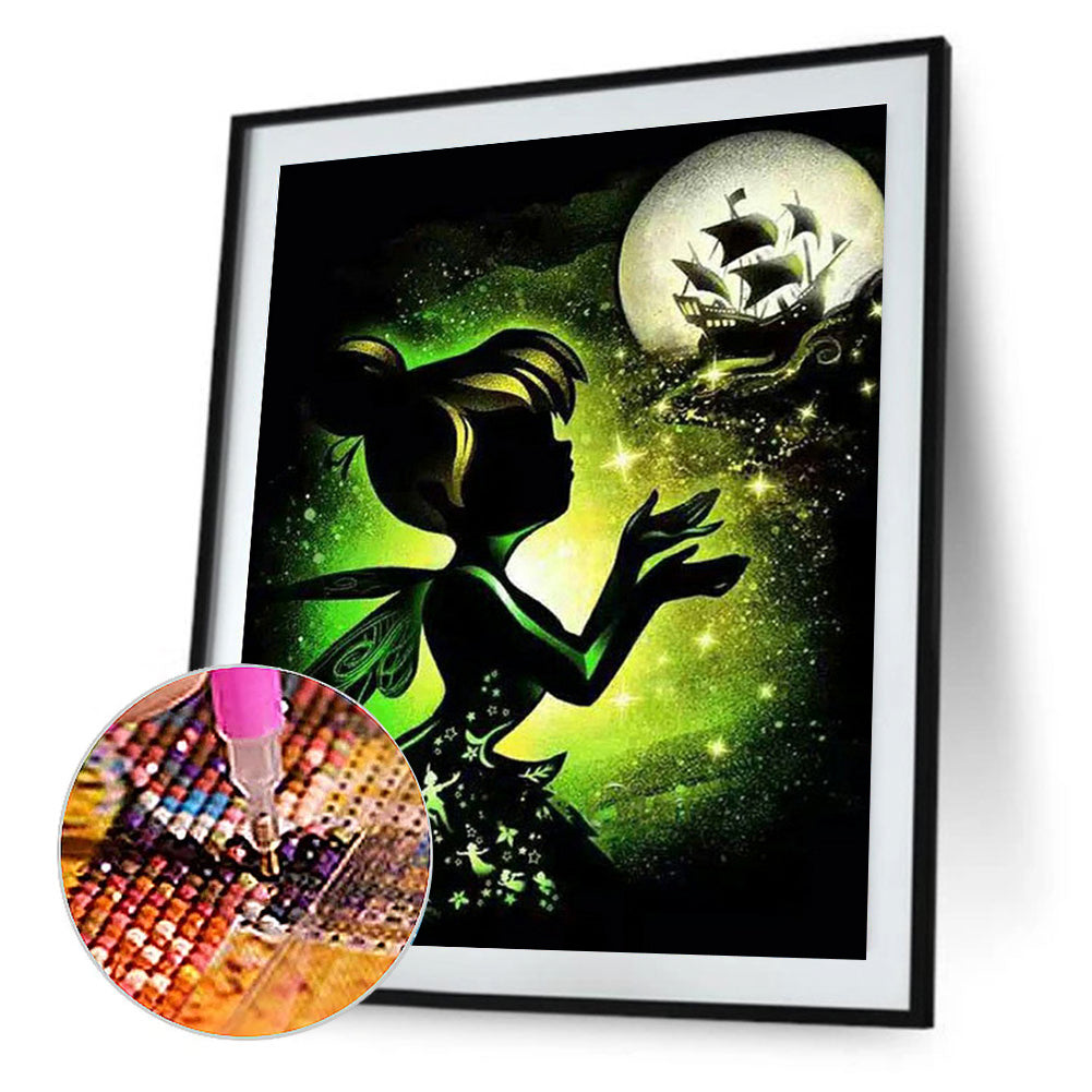 Silhouette Fairy - Full Round Drill Diamond Painting 50*60CM