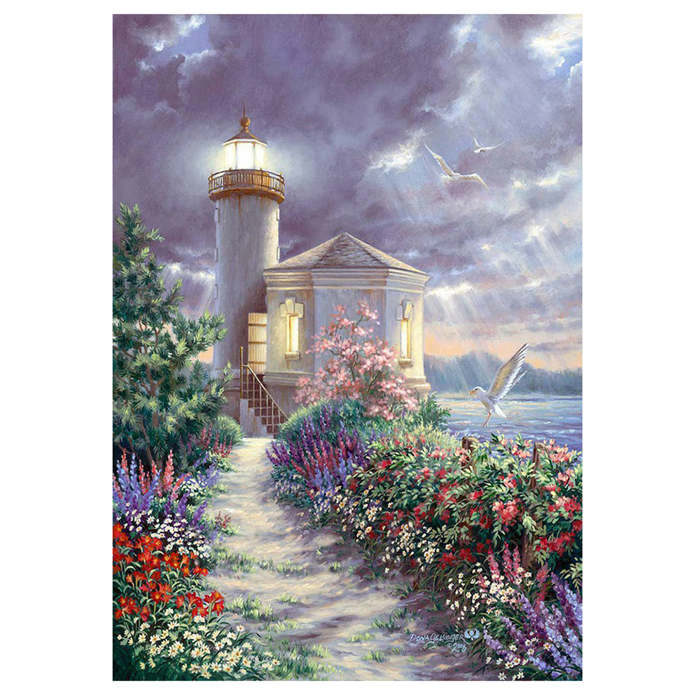 Seaside Lighthouse - Full Round Drill Diamond Painting 50*60CM