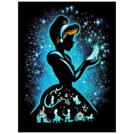 Silhouette Princess - Full Square Drill Diamond Painting 30*40CM